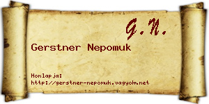 Gerstner Nepomuk névjegykártya
